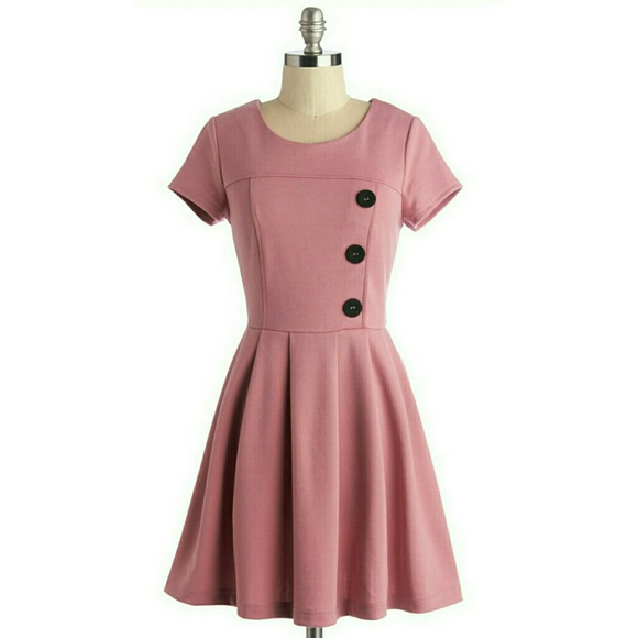 Modcloth Dresses & Skirts - Modcloth Either Or Dress Large Pink Buttons Spring